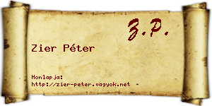 Zier Péter névjegykártya
