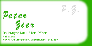 peter zier business card