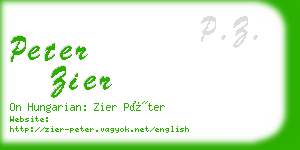 peter zier business card